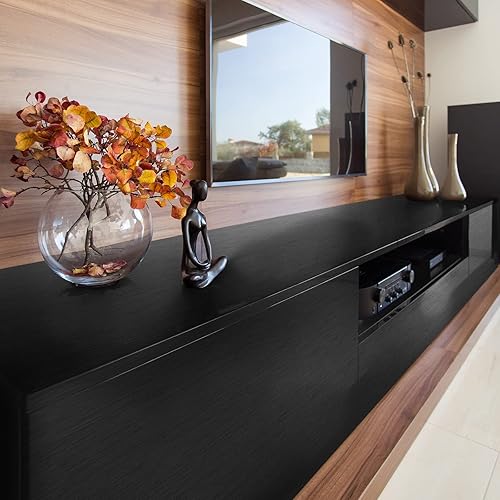 Miniatura 7 de VEELIKE Papel adhesivo de acero inoxidable cepillado negro para electrodomésticos de cocina, 15.7 x 118 pulgadas, papel adhesivo autoadhesivo