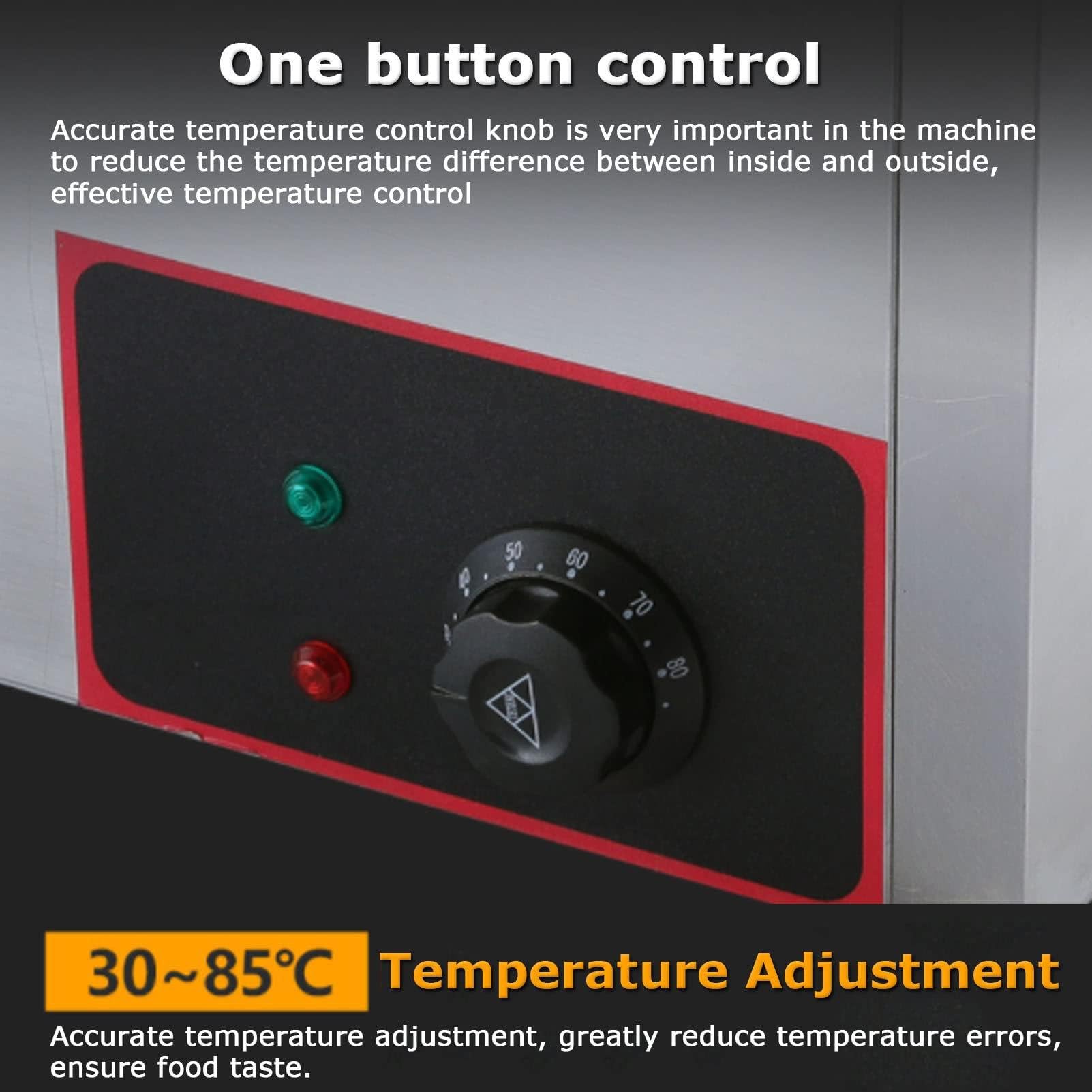 Scaldavivande commerciale a 4 teglie, scaldavivande elettrico da banco a vapore da 850 W per feste, scaldavivande elettrico a buffet a 4 teglie