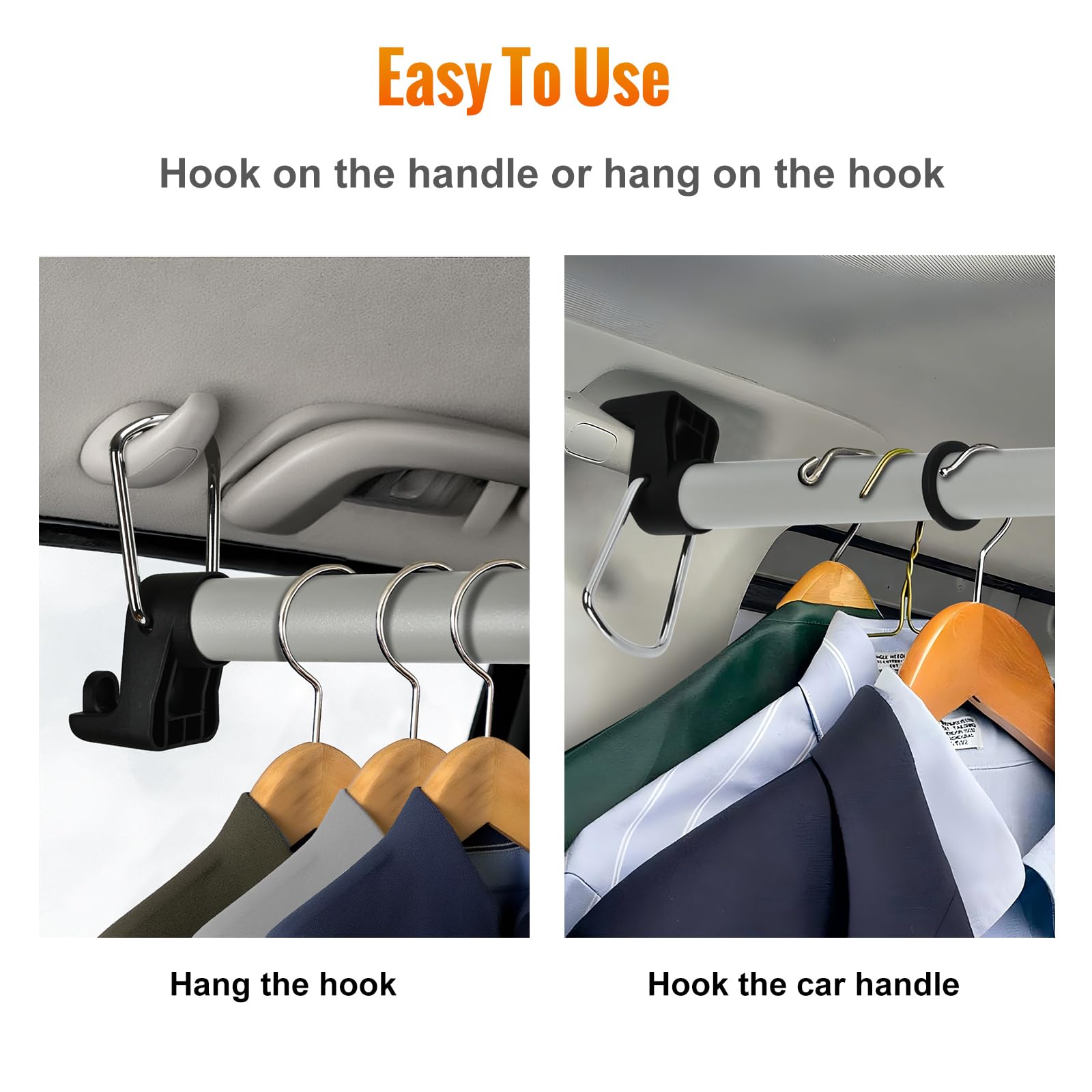 Car Clothes Hanger Bar Heavy-Duty Wrinkle Free Clothes Rack for Car Adjustable 30-64 Inches Automotive Travel Hangers for SUVs, Vans, Trucks, RVs (Gray)