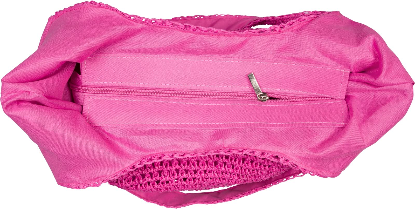 styleBREAKER Ladies Paper Straw Bag with Long Wide Handles, Beach Bag, Shoulder Bag, Braided Bag 02012397, Colour:Pink- - Image 3
