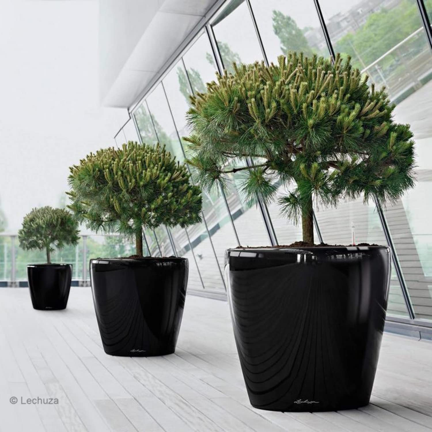 LECHUZA CLASSICO Premium 70 anthrazit metallic 14663