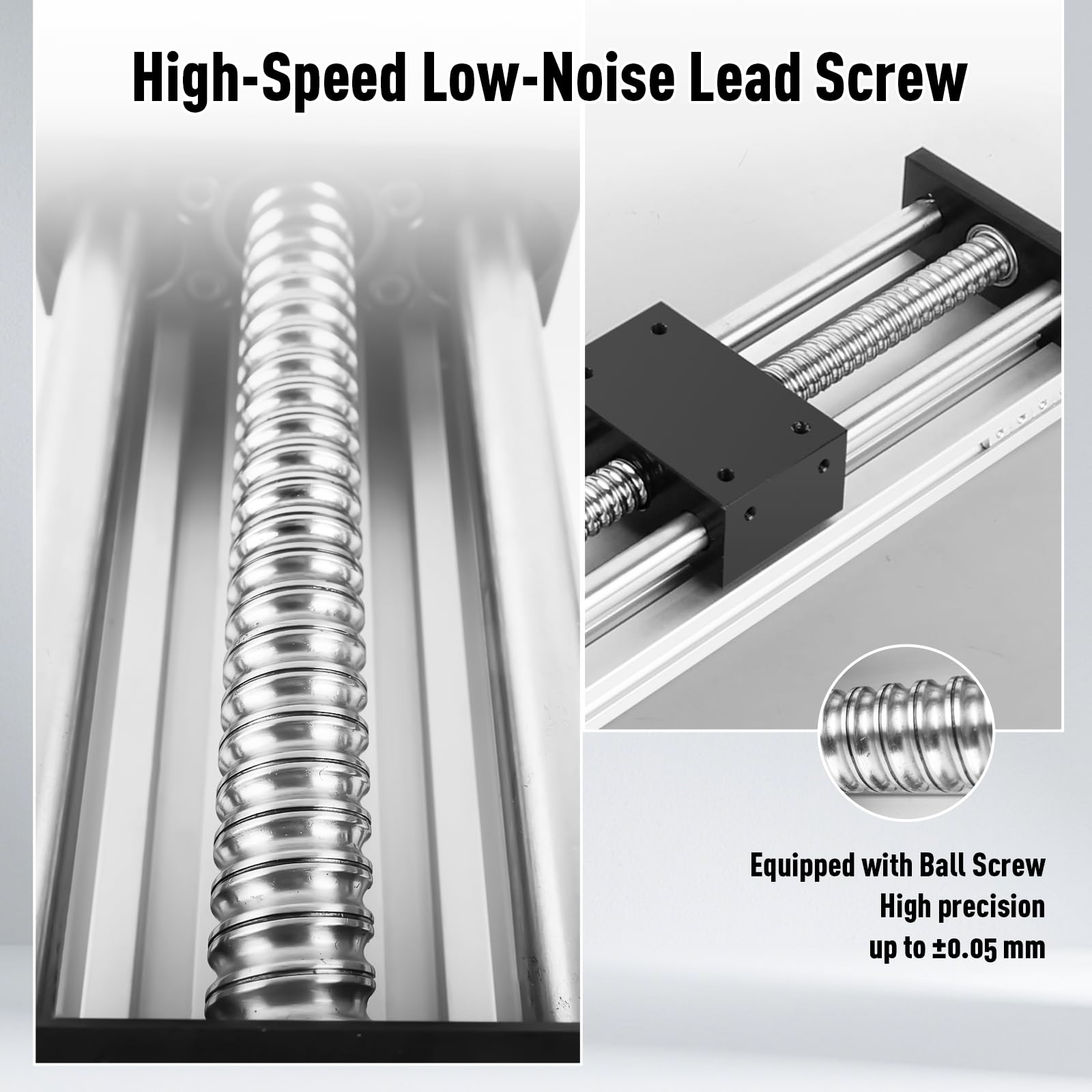 Guida Lineare con Volantino, Guidaggio Lineare Manuale con Blocco, Corsa 200 mm, Vite a Sfere ±0,05 mm, Doppia Barra di Guidaggio per CNC, Tavola Lineare X-Y-Z