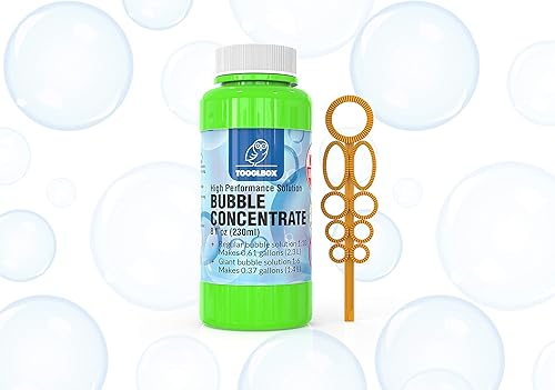 TooglBox Repuesto de solución de burbujas de 8 onzas líquidas, hace 80 onzas líquidas de agua de burbujas regular, solución de recarga de burbujas