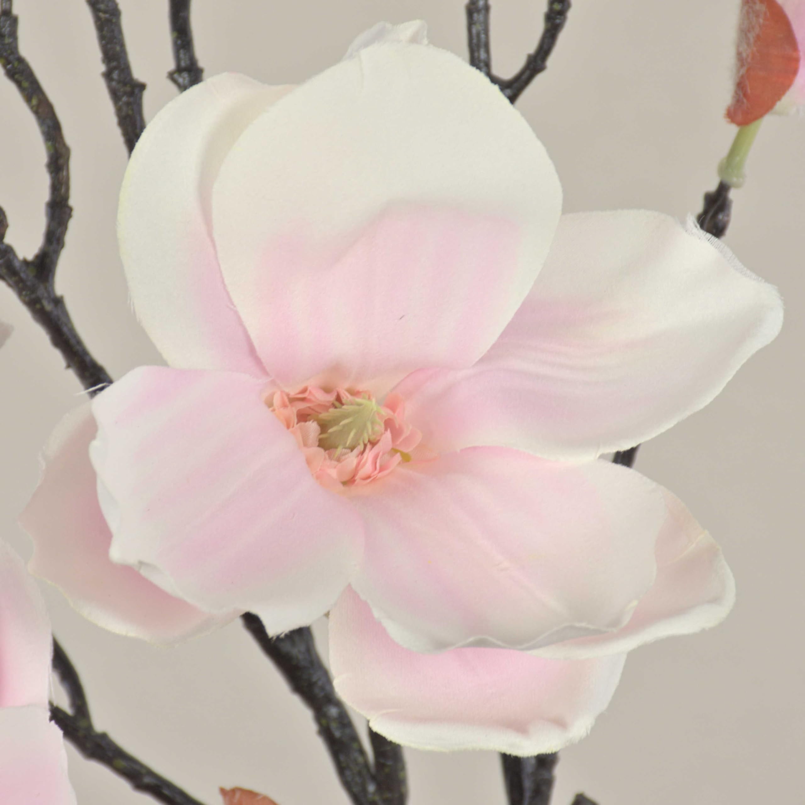 Amazon.de: artplants.de Magnolienzweig knstlich YONA, wei-rosa, 130cm -  Kunst Magnolia/Kunstblume Magnolienzweig