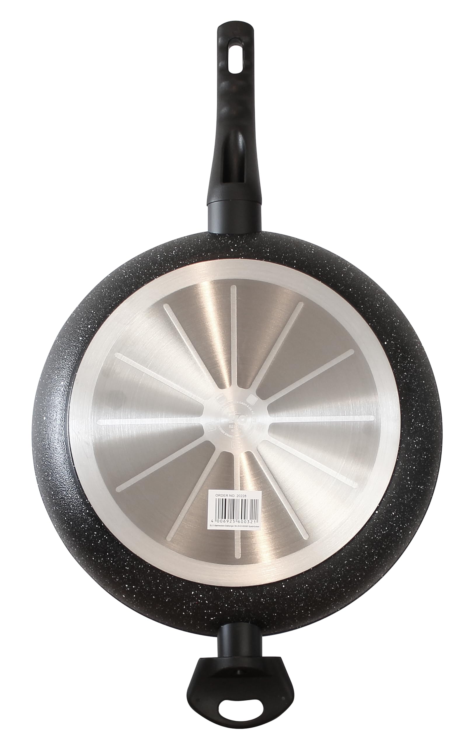 ELO Poêle Granit Evolution de 32 cm, avec revêtement antiadhésif ELODUR Professional, surface extra rugueuse, en aluminium forgé, noire
