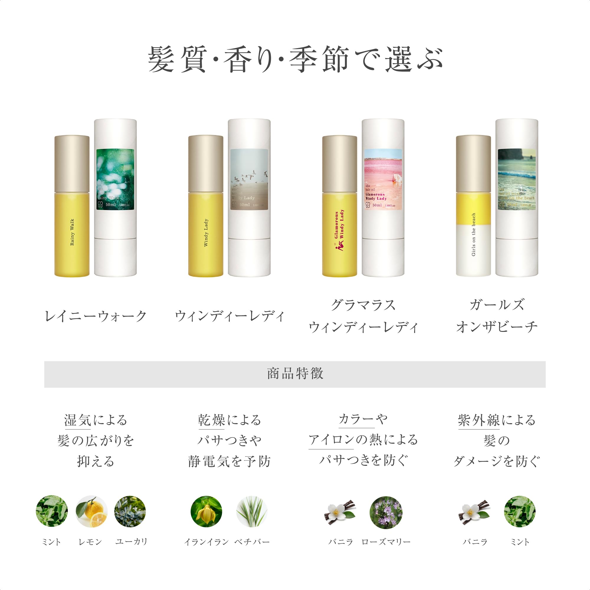 Amazon | 【公式】uka(ウカ) ヘアオイル ウィンディーレディ/50ml