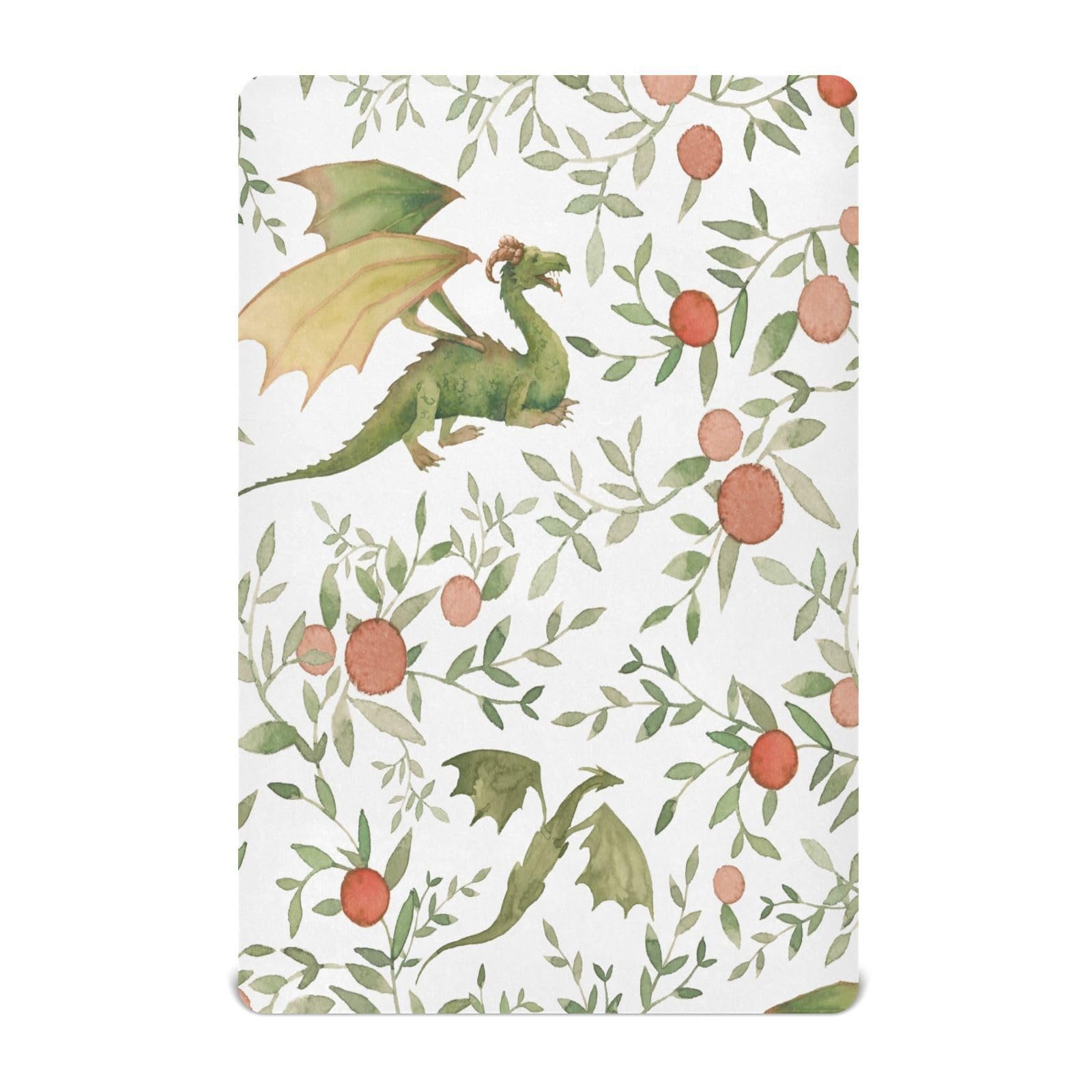 FUGIDOG Baby Dragon Crib Sheets for Boys Girls Soft Breathable Unisex Jersey Fitted Crib Sheets Baby Sheets for Standard Crib and Toddler Mattress, 27 x 39 inch