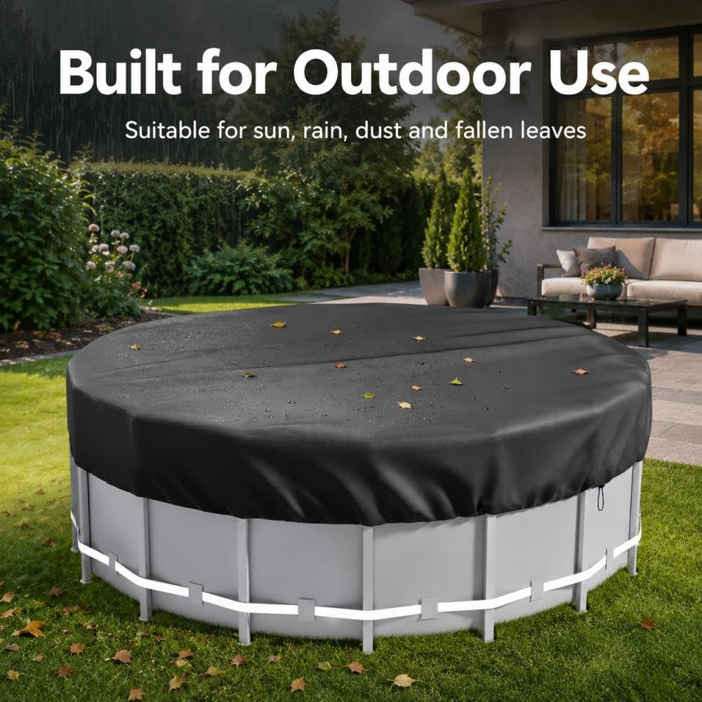 Cobertor para Piscinas para Bestway Steel Pro MAX with Canopy | Cubierta de Piscina Cobertor Redonda Piscinas Desmontables Cubierta Lona Invierno Verano UV-Resistente Impermeable Protector
