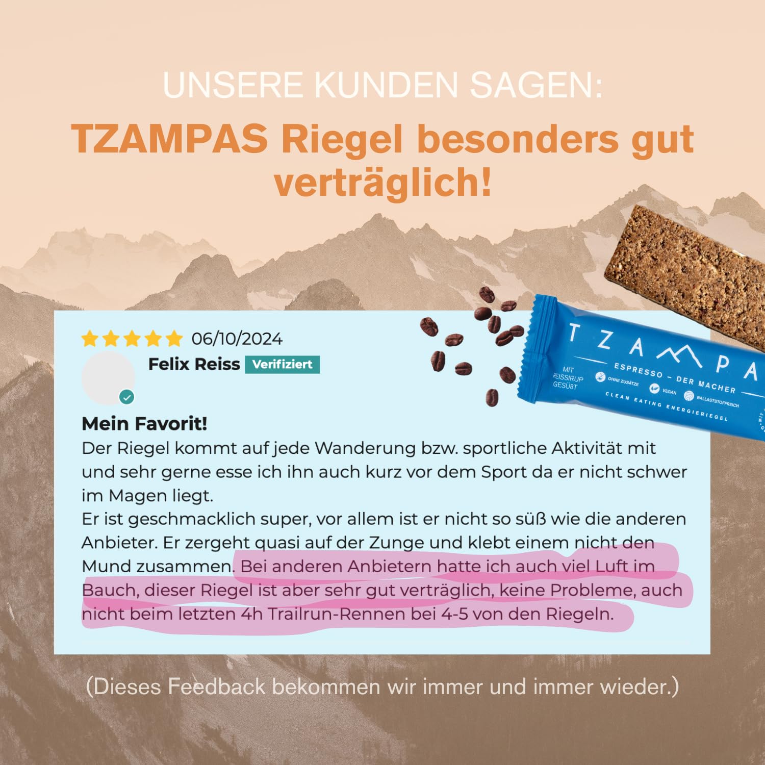 Best of TZAMPAS Mix Box Groß (16x40g) - Energieriegel aus gerösteter Gerste in der Snack Box - Power Riegel | Energieriegel geeignet für Radsport und Trailrunning - Bio Riegel vegan & ohne Zusätze