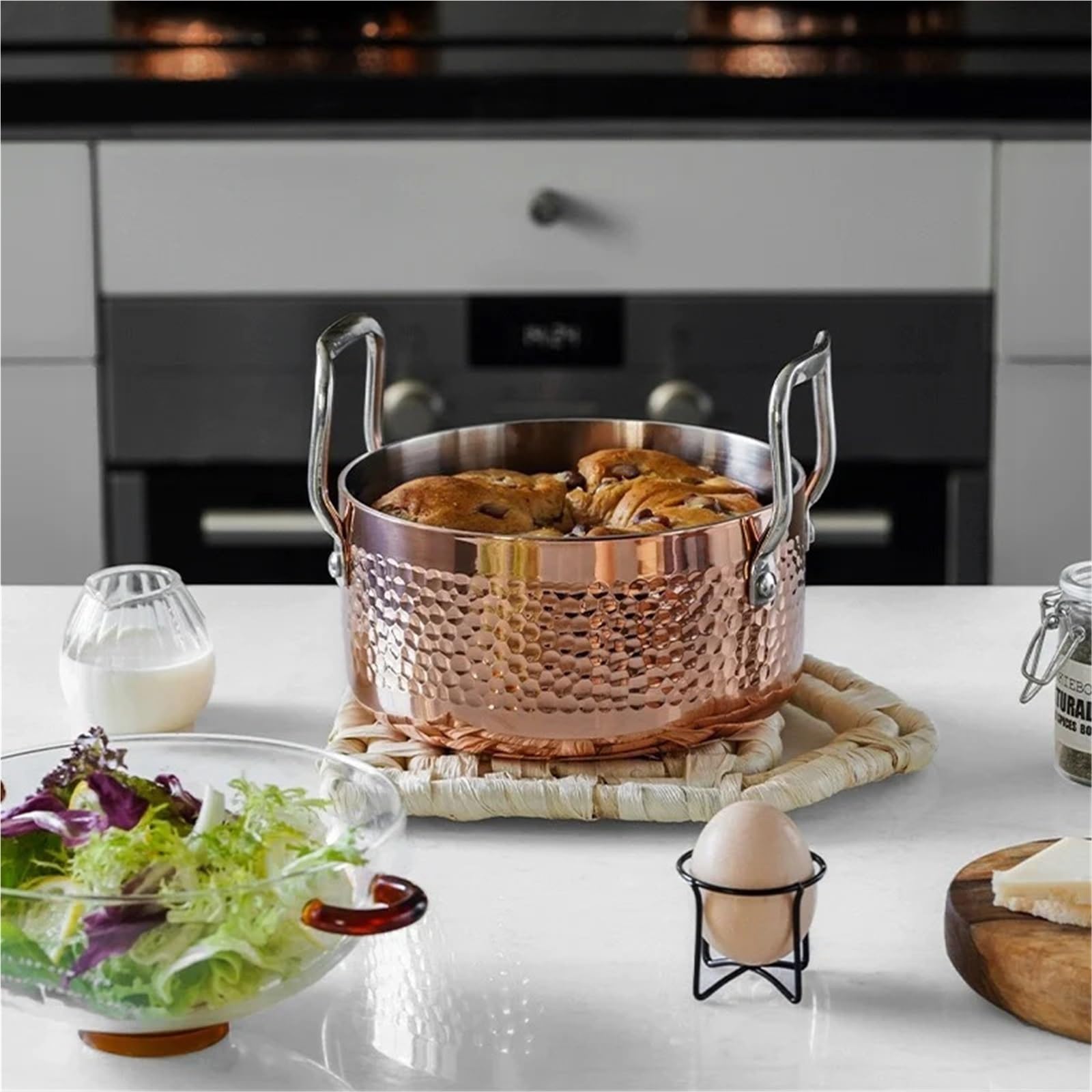 Hammered Kupfertopf Manuelle Hammer Druck Topf 3-schicht Stahl Klar Suppe Kommerziellen Reinem Kupfer Eintopf Küche Kochgeschirr Hot Pots(18cm 2L)