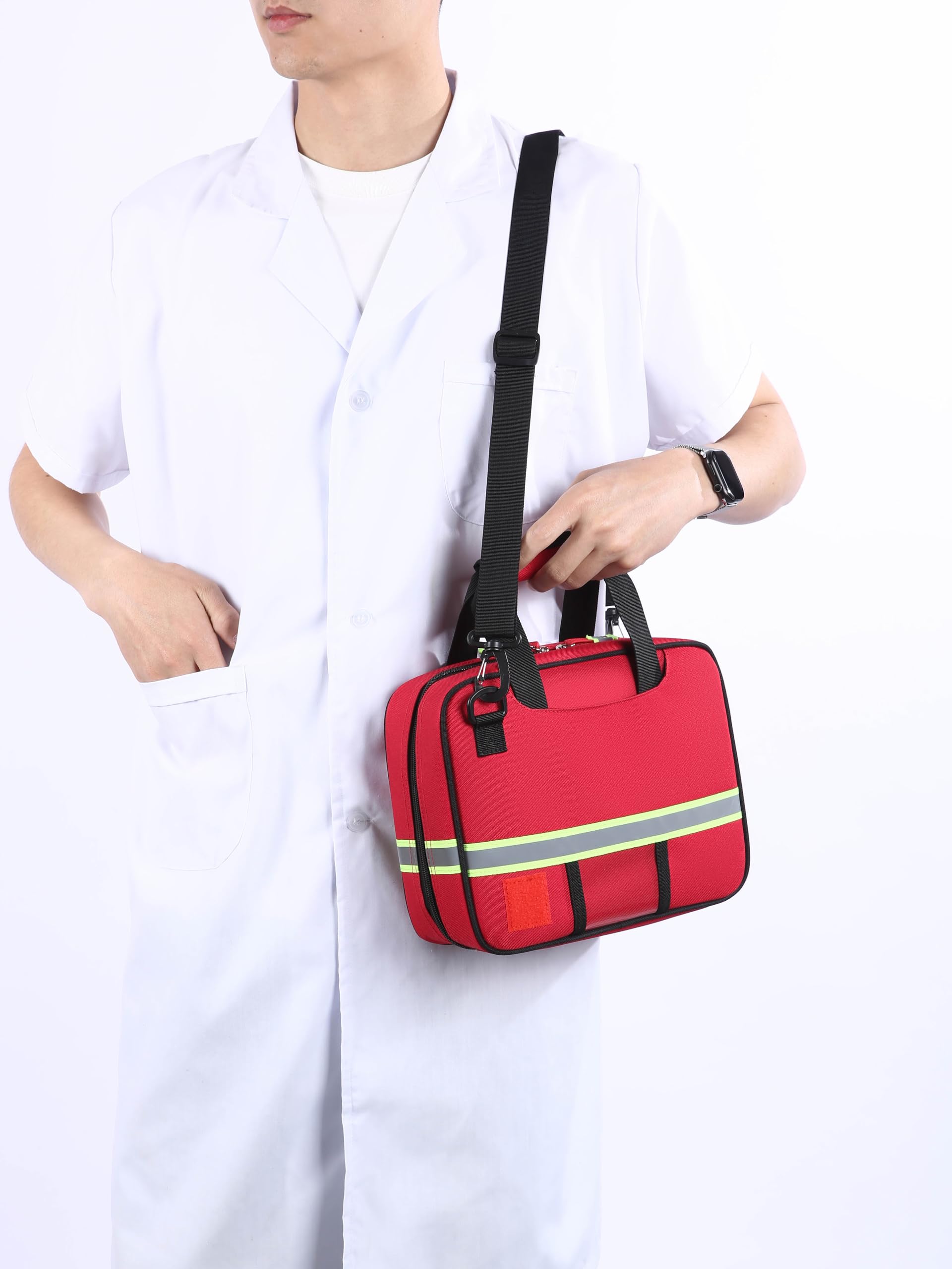 Kit per traumi medici di emergenza, borsa isolante refrigerata impermeabile, borsa di pronto soccorso per casa, auto, campeggio, viaggi, escursionismo, sport e emergenze all'aperto., Rosso