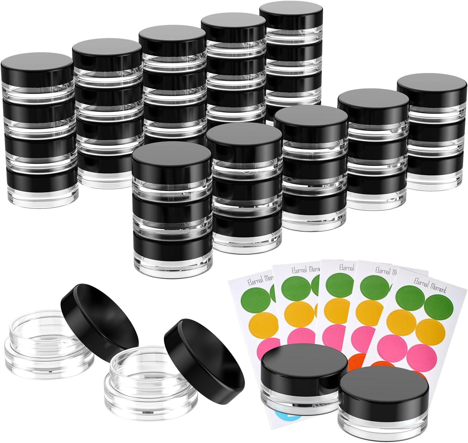 Amazon.com: 50 Pack 5 Gram 0.17OZ Clear Plastic Containers with Lids ...