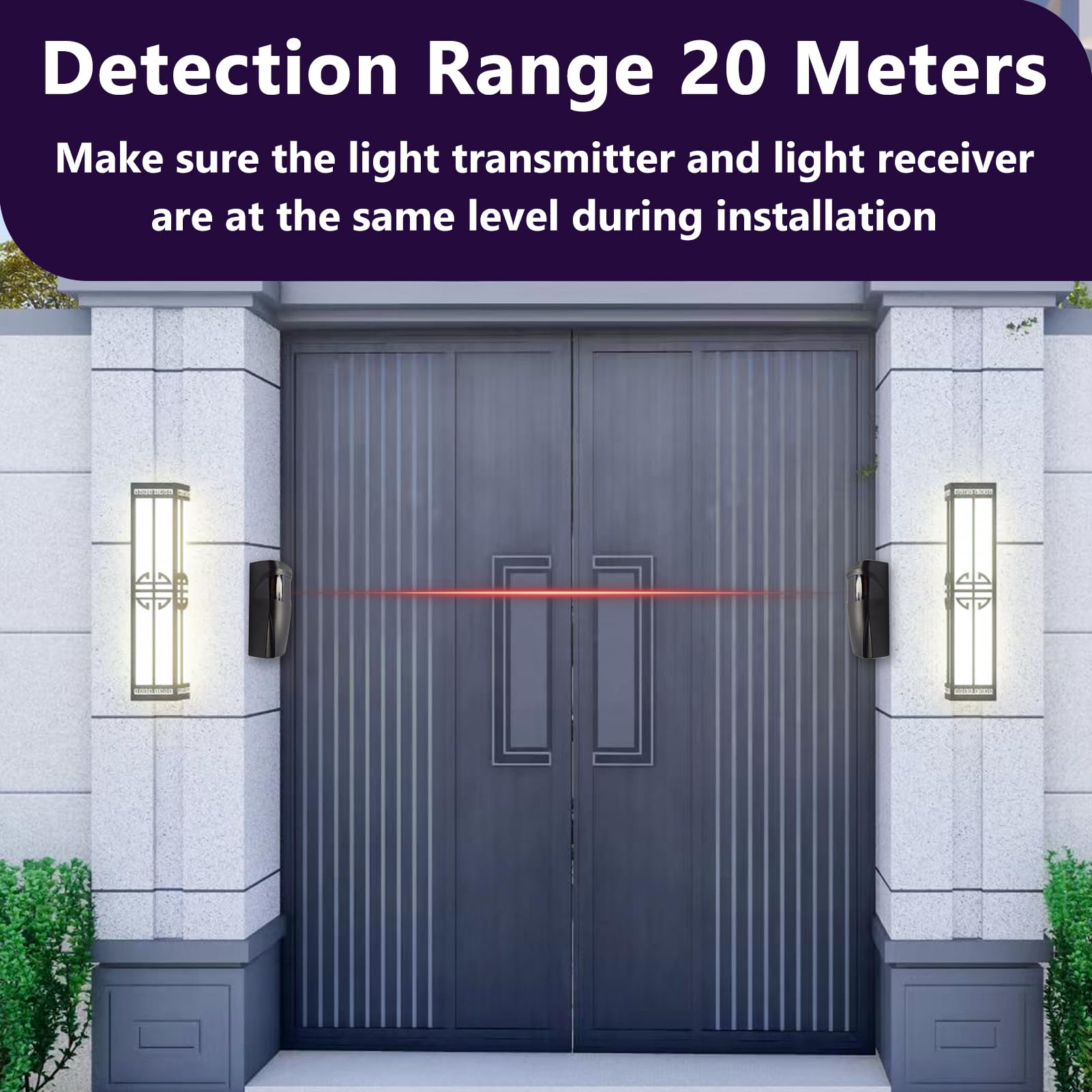 Fotocélulas Infrarrojos Universales, Fotocelula Sensor Puerta Garaje, para Automatización de Puertas y Cancelas de Garaje, Ajustables 180°, Protección IP55, con Filtro Solar, Compatible AC/DC 12-24V