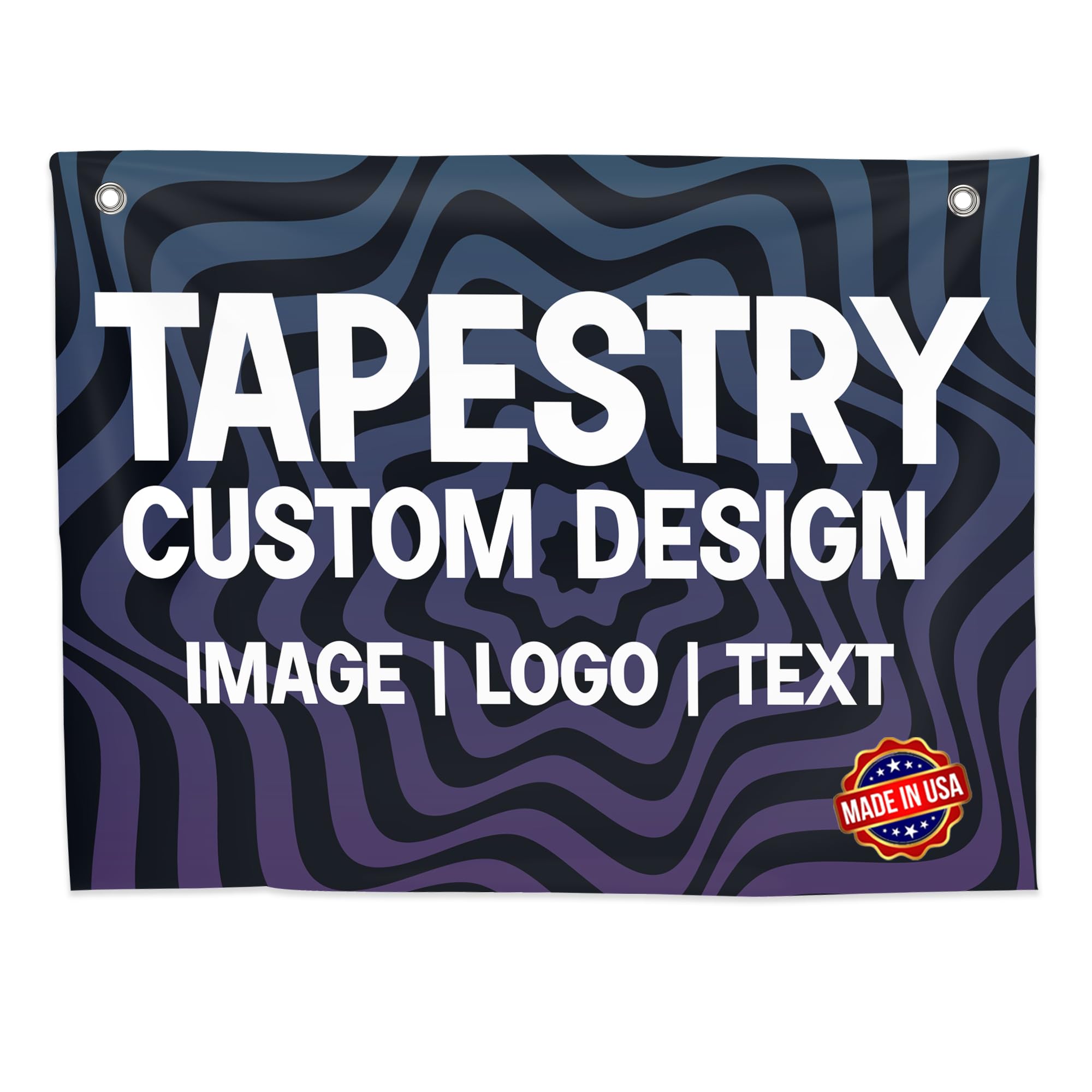 Personalized Tapestry by DreamController | Custom Wall Hanging for Home & Events | Add Your Photo, Text, or Logo | HD Printed Fabric | Made in the USA