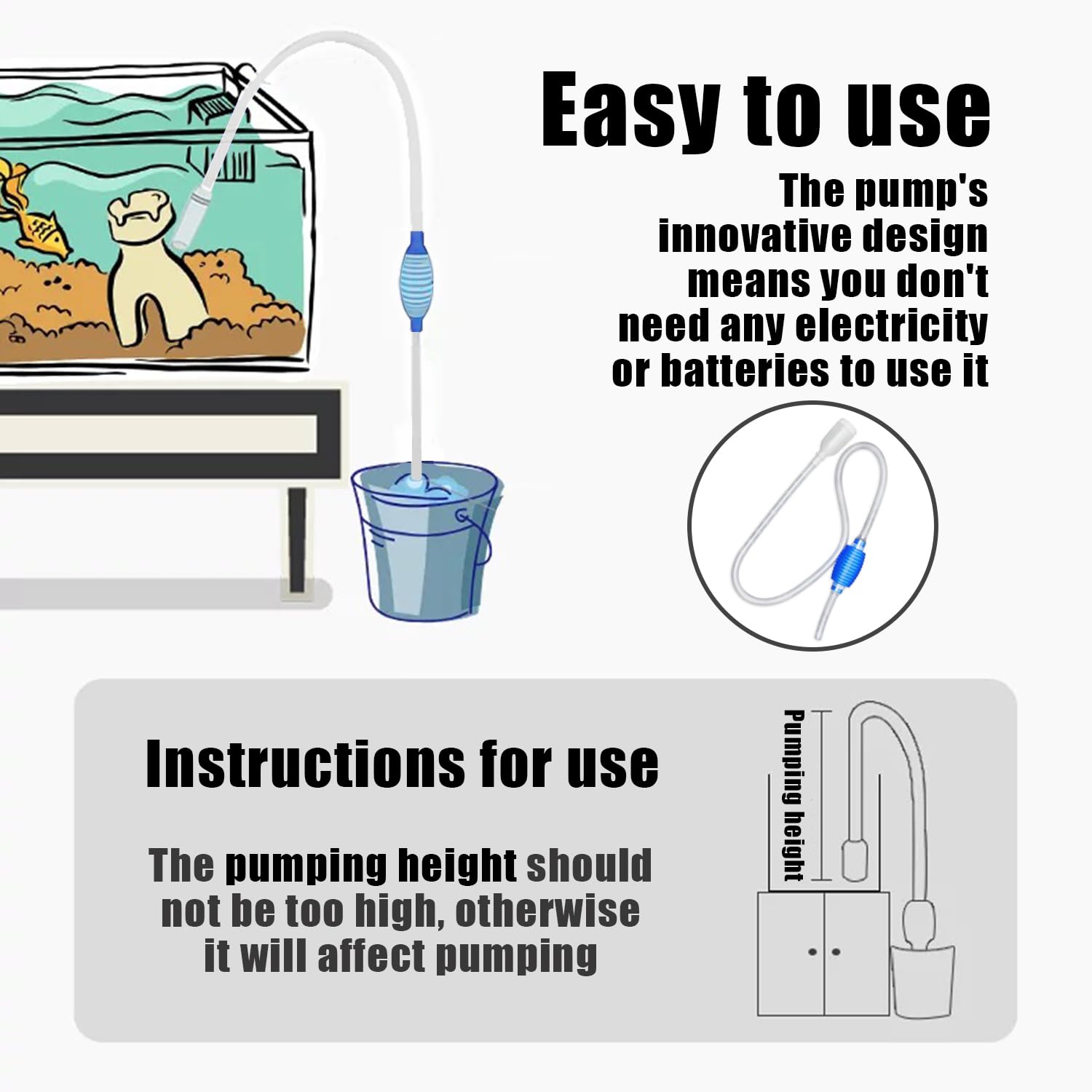Aquarium Water Changer Aquarium Suction Pipe Fish Tank Sand Washing Water Suction Pipe Straw Pet Aquatic
