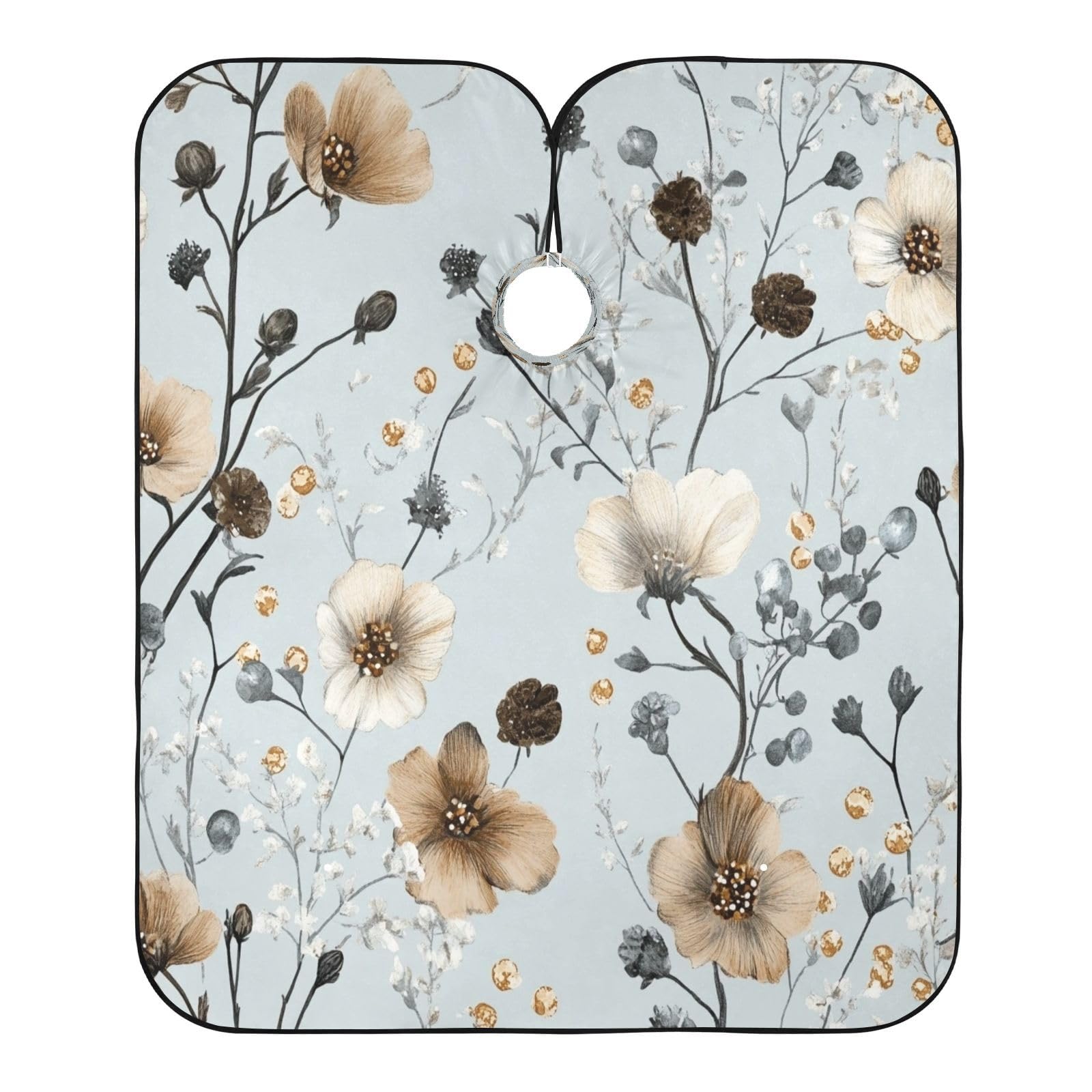 Kigai Hair Cutting Cape for Men & Women Watercolor Flowers Waterproof Barber Cape Professional Hairdressing Salon Styling Cape with Adjustable Closure Snap