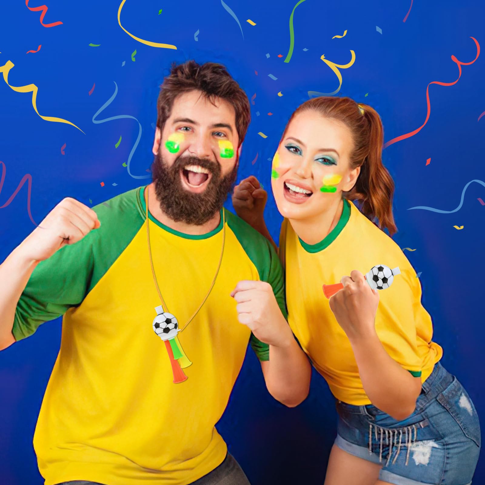 Trompette de Football 3 Pièces Corne Klaxon Plastique Enfants Fête 13cm