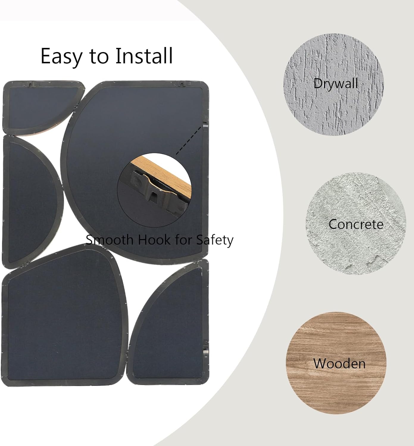 SHYFOY Antique Gold Mirror Wall Decorative, 35.4x23.6 Oblong Odd Mirrors Accent Abstract Mirror for Living Room Fireplace Bedroom Entryway - Image 6