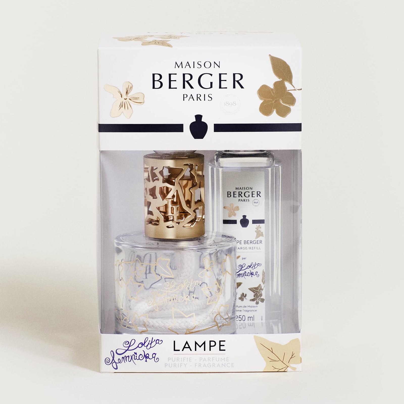 Maison Berger - Cofanetto lampada pastore Pure Lolita Lempicka - con ricarica profumata, pronta all'uso - Profuma e purificazione - Diffusione sottile, omogenea e lunga durata - Trasparente