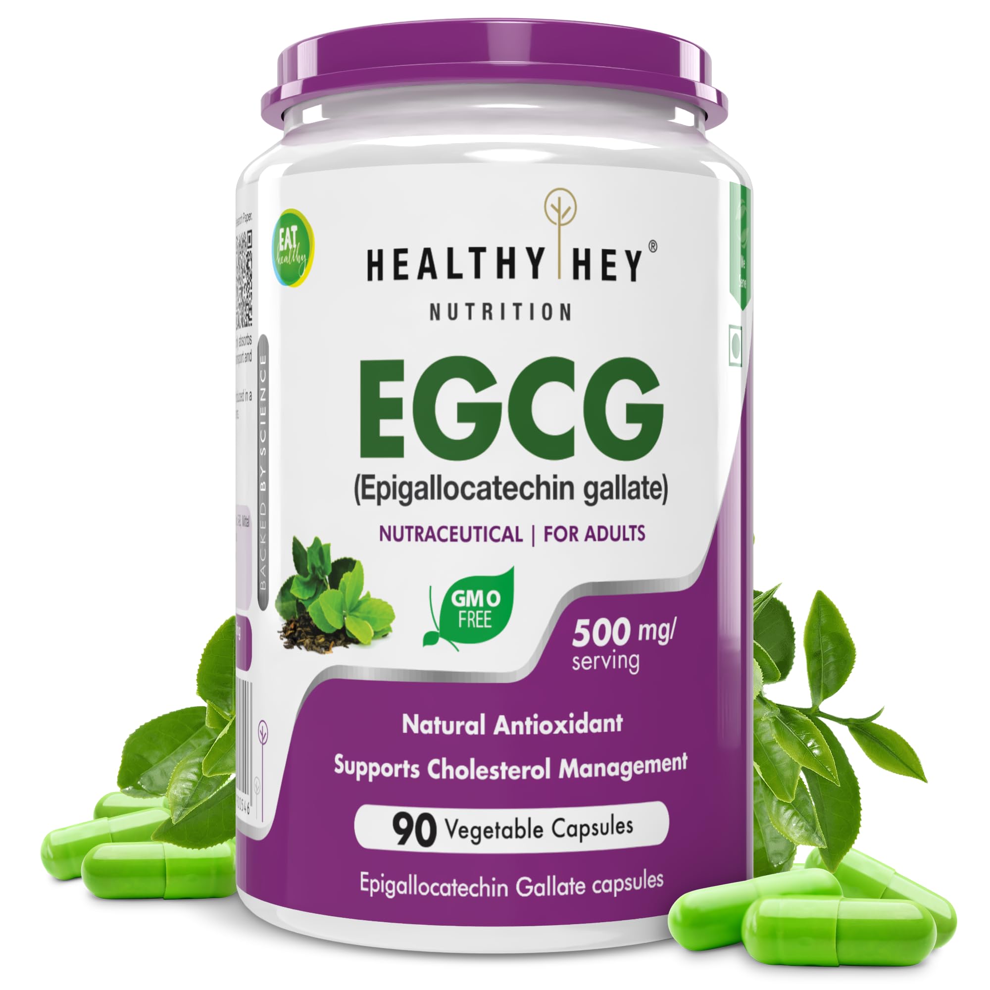 HealthyHey Nutrition EGCG from Green Tea Extract -EGCG - Antioxidant Support - 90 Veg. Capsules