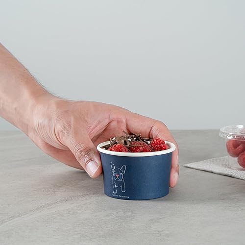 Miniatura 8 de Coppetta - Vasos de papel de 3 onzas, 50 tazas duraderas para llevar, tapas se venden por separado, desechables, tazas de postre de papel negro,