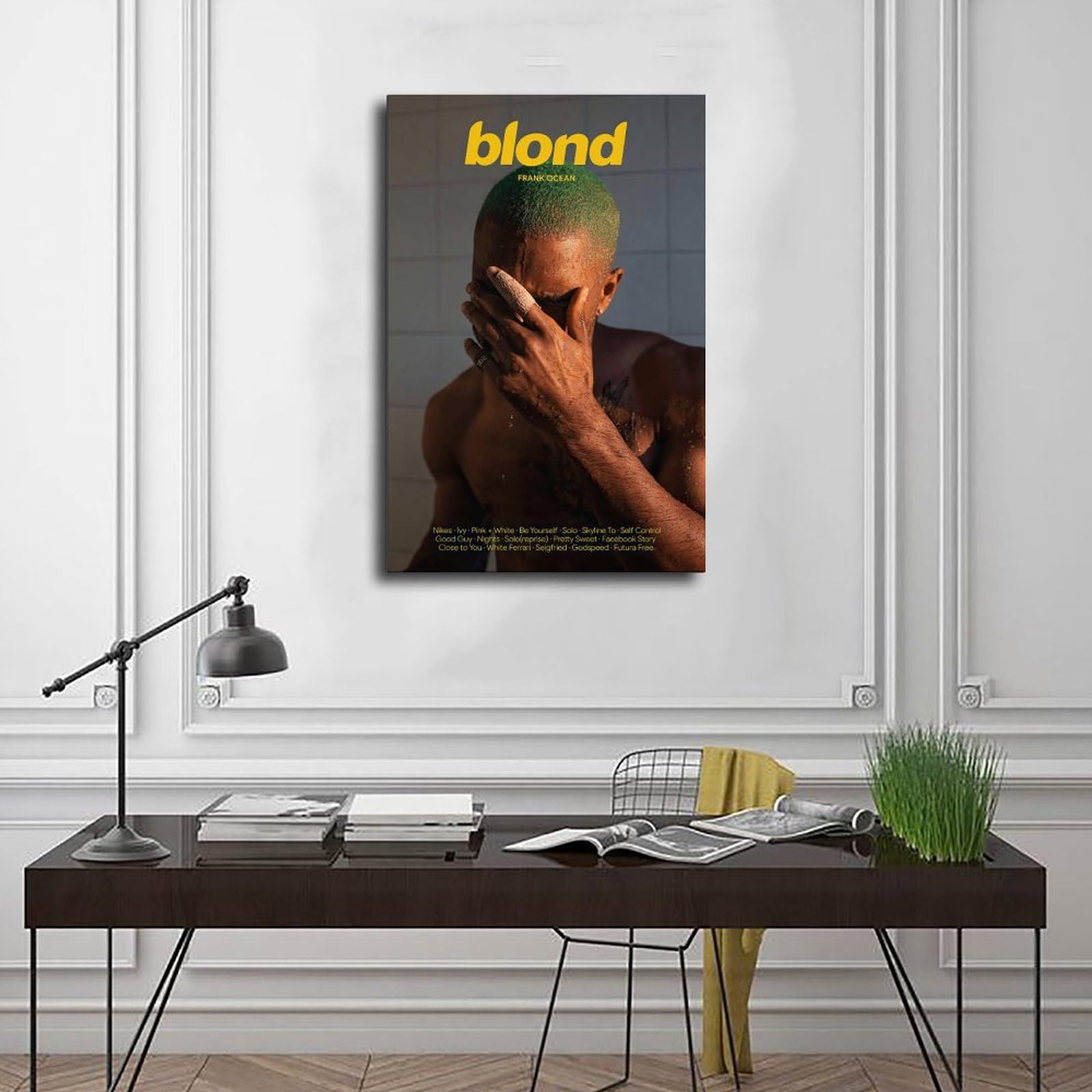 NebulaNova Poster Sur Toile Frank Ocean Blonde - 40x60 Cm, Décoration Murale Chambre Salon, Encadré Ou Non