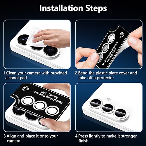 Vista 915 de para Samsung Galaxy Z Flip 7 Protector de Lente de Cámara, Cubierta de Lente de Vidrio Templado con Anillo de Metal Individual, [Fuerte Adhesión] 1