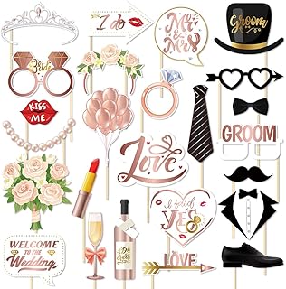 Hochzeit Fotobox Requisiten,25 STK Photo Booth Foto Requisiten,Fotobox Accessoires Hochzeitfür Hochzeit Verlobung Bachelorette Party Hen Party Zubehör Fotografie hochzeitsspiele