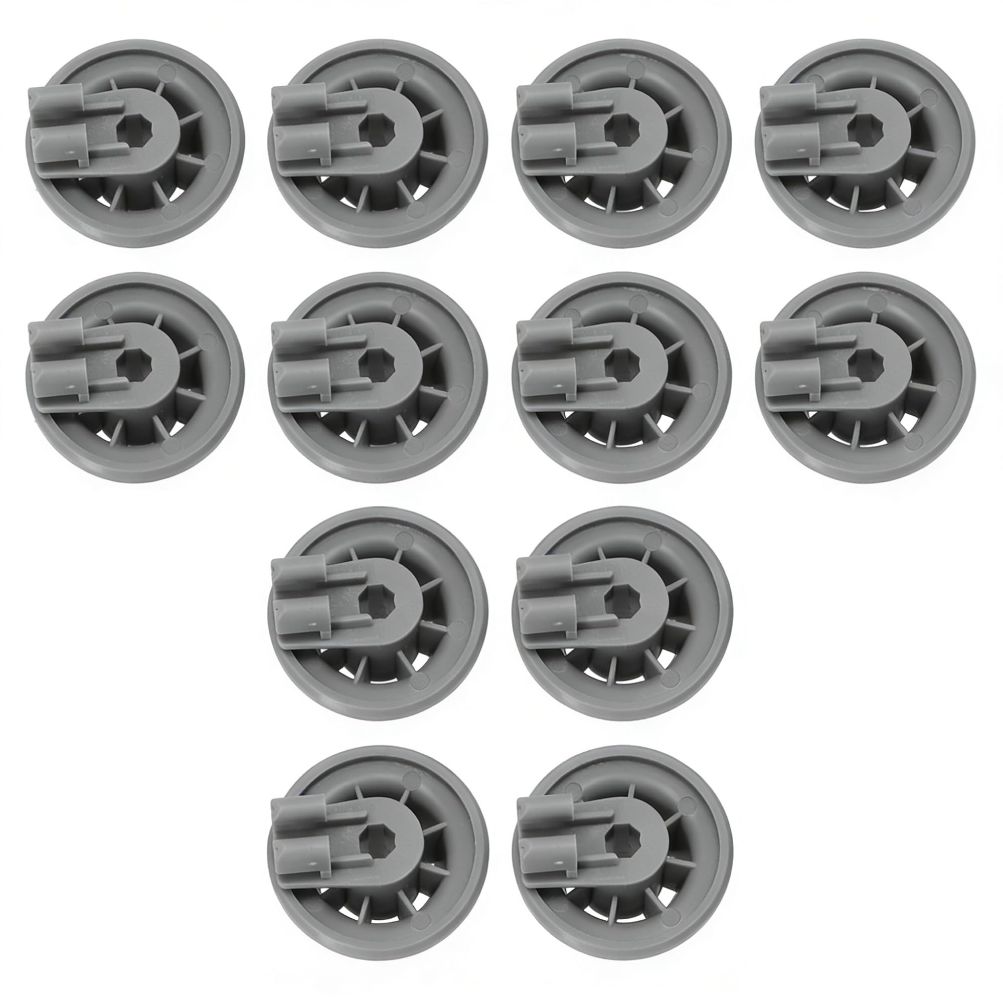 Ruote a rullo per cestello inferiore 611475 165314 00611475, compatibili con Bosch, compatibili con Siemens, ricambi per lavastoviglie domestiche (12 pezzi)