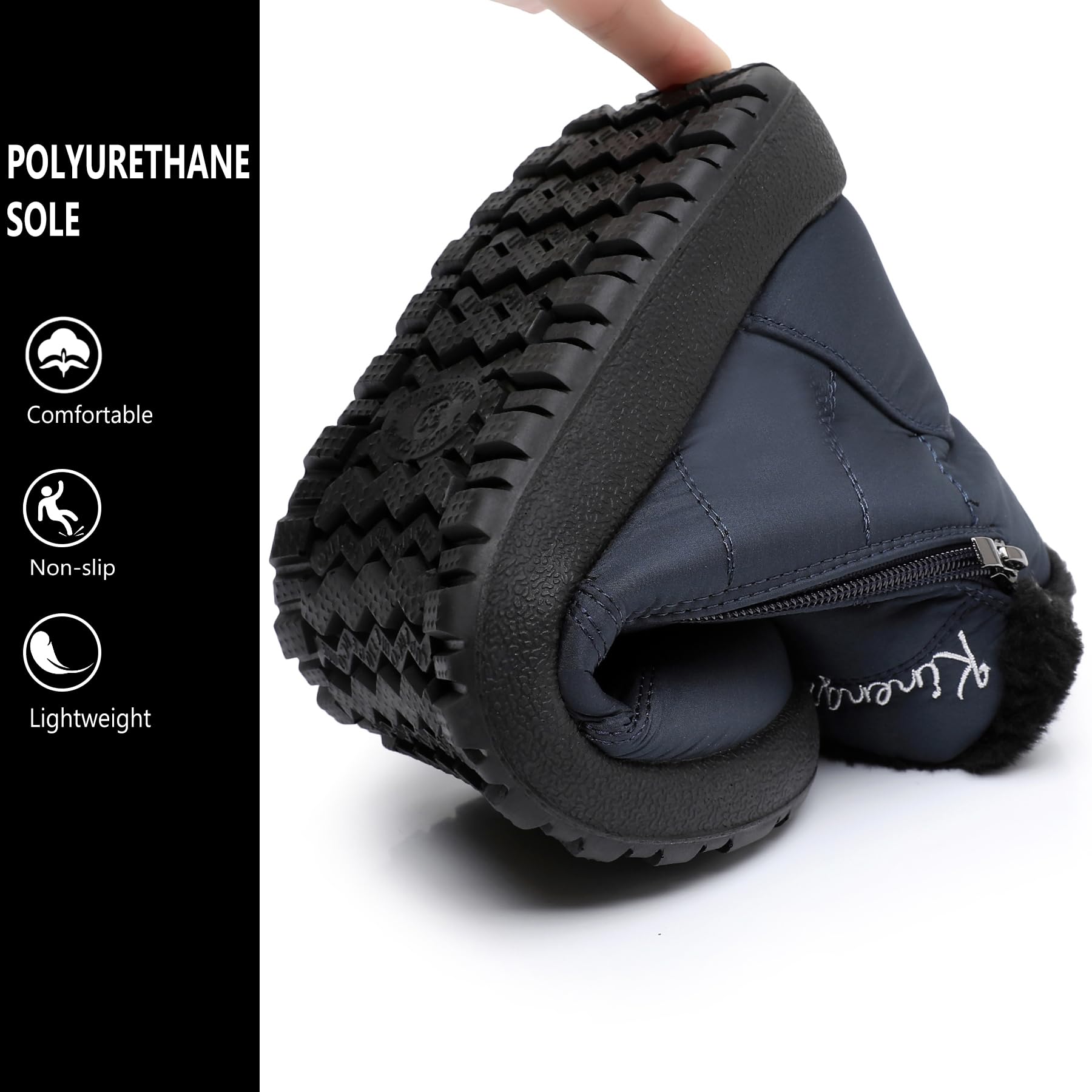 Bottes de Neige Femme Chaude Bottines Hiver | Fourrure Doublure, Légères, Confortables, Antidérapantes, Tige courte, Fermeture à glissière