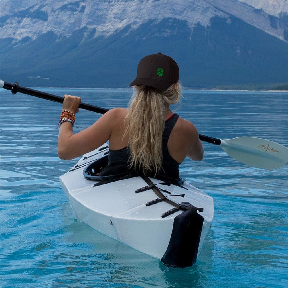 Flexfit Left Side Panel 4 Leaf Clover Embroidery Hats for Men & Women Polyester