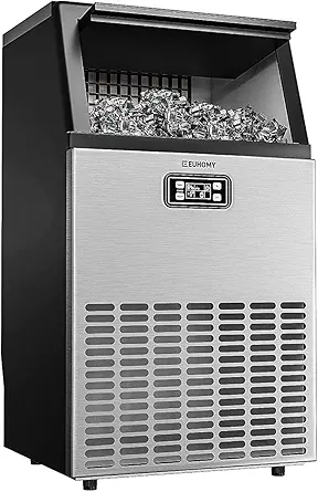 Euhomy Commercial Ice Machine, 150lbs/24H Stainless Steel Under Counter ice Machine with 33lbs Ice Storage Capacity