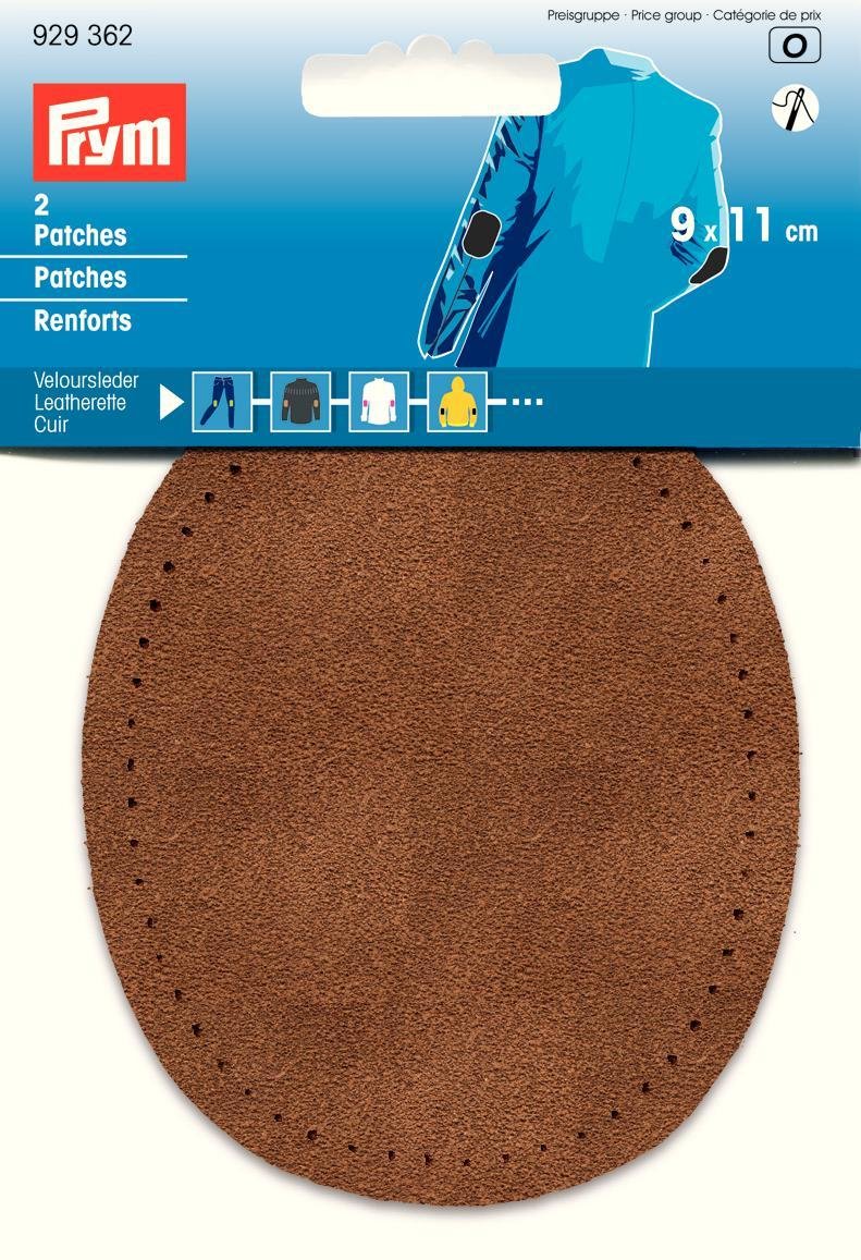 Zack aplicaciones de ante dorado para coser marrón 9 x 11 cm - 1 par