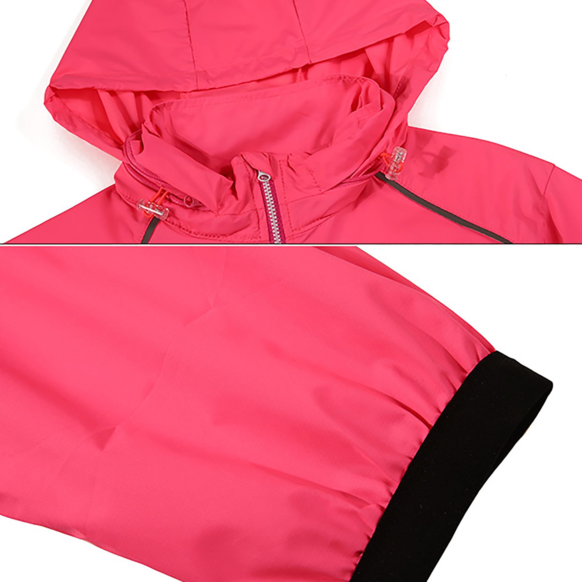 Chaqueta e Ciclismo Para Mujer, Cortavientos Reflectante Con Capucha, Transpirable Cortavientos Exteriores para Bicicleta, Para Senderismo, Correr Ciclismo Al Aire Libre