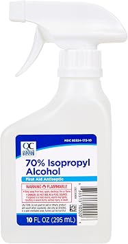 Quality Choice First Aid Antiseptic, 70% Isopropyl Alcohol for Minor Cuts, Scrapes and Burns, Spray, 10 FL OZ