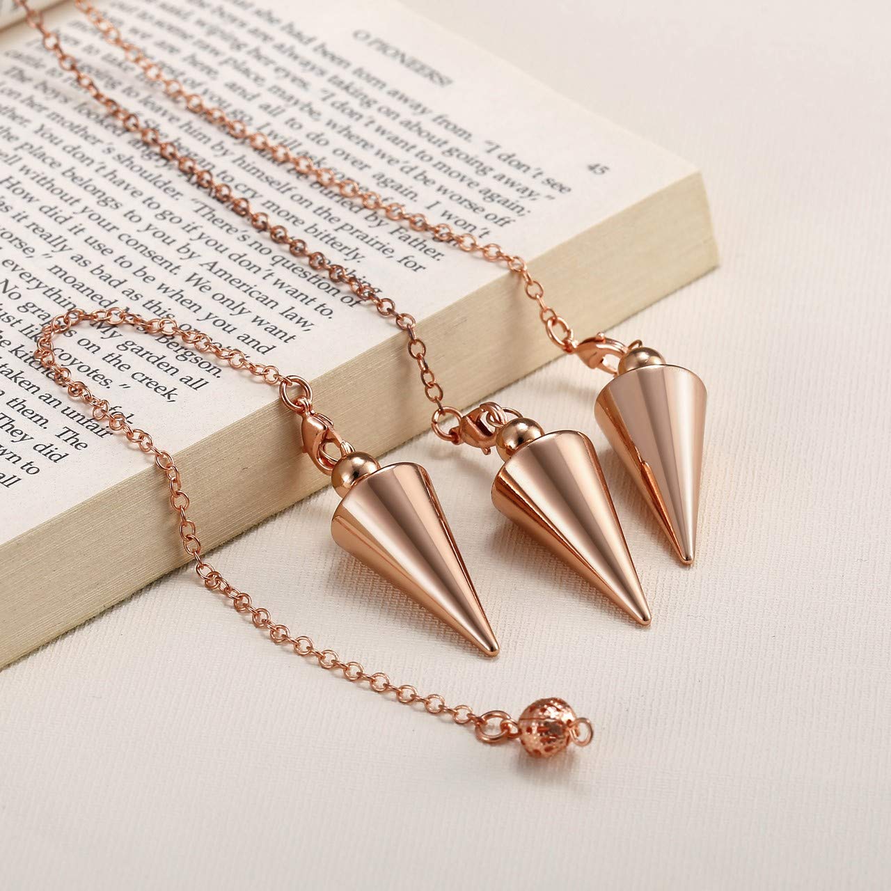 Lot De 6 Pendules En Cuivre Pour Divination Et Méditation - Outil Spirituel, Radiesthésie, Wicca, Ensemble Complet