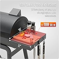 Vista 4 de Barbacoa de carbón con mesa lateral, parrilla de 30 pulgadas resistente para exteriores con área de cocción de 647 pulgadas cuadradas para barbacoas