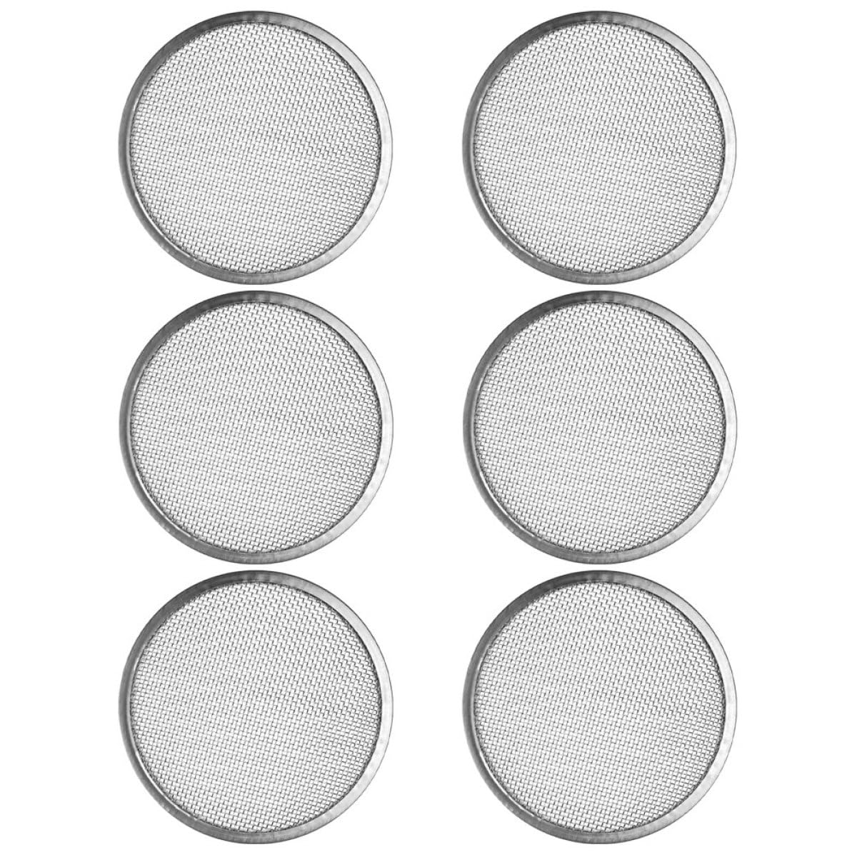 SHINEOFI Tapas de Malla de Acero Inoxidable 304 para Frascos de Germinación de Boca Ancha, Kit de 6 Unidades Anillo de Sellado 70 Mm, Filtro Ventilado para Cultivo de Brotes en Cocina