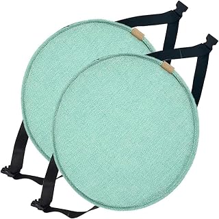 Pack 1/2/4 Cojines para Sillas Redondo,40x40/45x45/50x50 cm,con Hebilla Antideslizante,Cojín de Asiento Suave para Taburete, para jardín, Interior, Exterior, Hogar(Color5,45cm (2pcs))