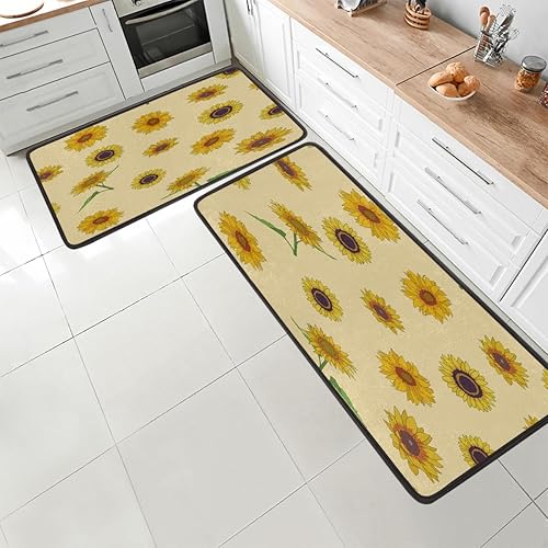 Miniatura 10 de GUYOS Tapete de cocina con patrones de corazón sin costuras 2 piezas acolchado antifatiga para suelo de cocina, 47 x 17 pulgadas29 x 17 pulgadas,