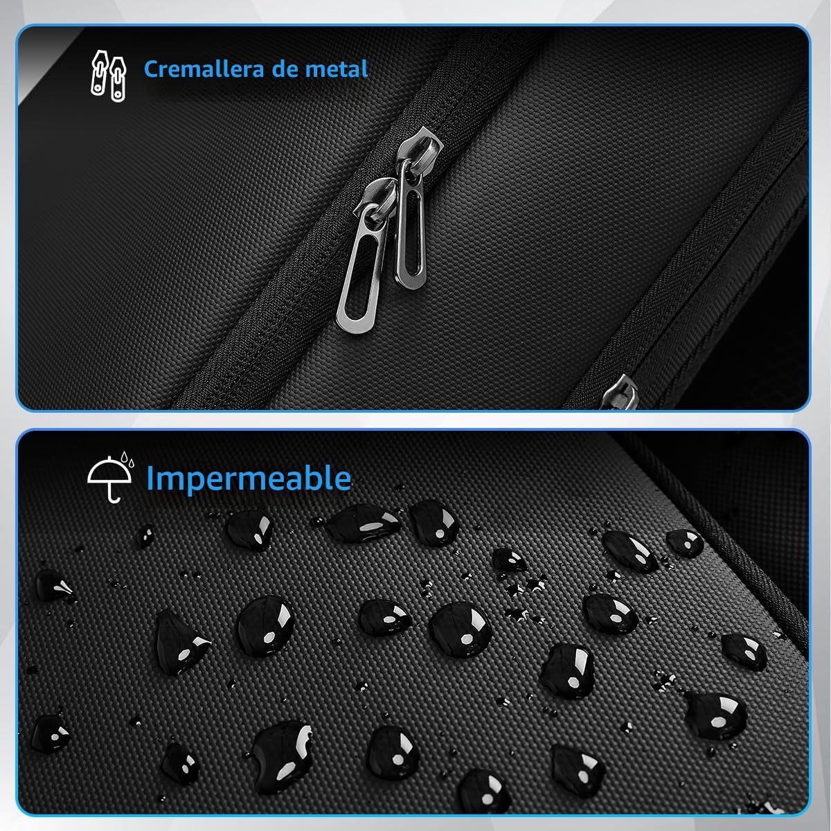 Mochila Portatil 15.6 Pulgadas Mochila Trabajo Hombre Antirrobo Impermeable Bolsa Compacta para Negocios Escuela Oficina Trabajo Exterior-Negro