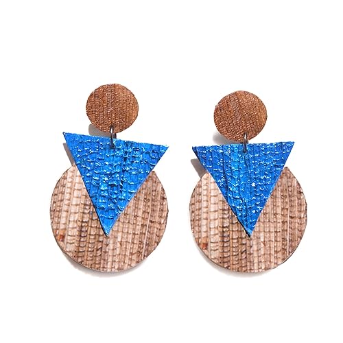 Forest Magic Drop Earrings - Sustainable Natural Fiber, Handmade Brazilian Earrings, Unique Creative Pair of Earrings, Eco-Friendly - Blue