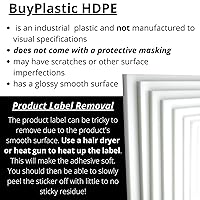 Vista 3 de BuyPlastic Hoja de plástico HDPE blanco natural de 1/2 pulgada de grosor, tamaño 12 x 24 pulgadas, tablero de polietileno de alta densidad