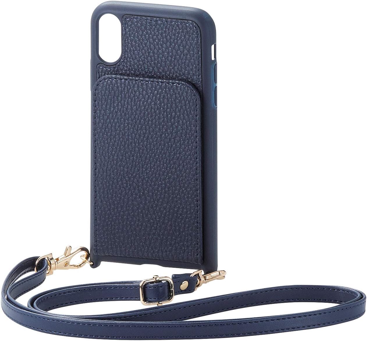 Amazon エレコム Iphone Xr ケース 手帳型 レザー 縦型ストラップ ショルダーバックのように肩から下げて使える ネイビー Pm A18cplojtnv エレコム 家電 カメラ