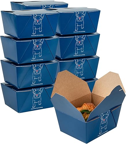 Miniatura 62 de Restaurantware Bio Tek - Cajas para llevar de 45 onzas, 50 loncheras para llevar, con cierre de tabulación, resistentes al calor, desechables, Rojo