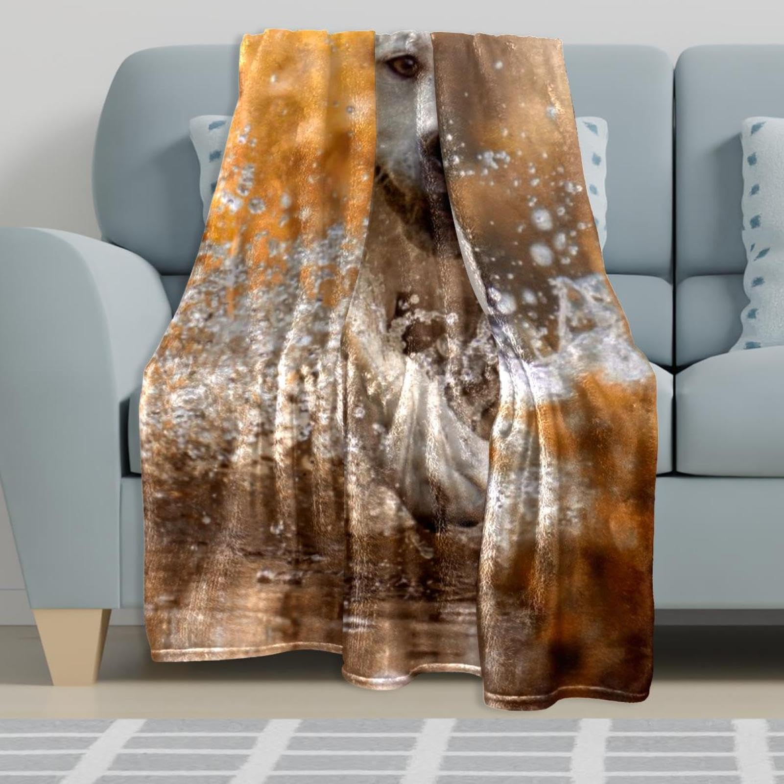 Couverture Polaire Chien Blanc Couverture Microfibre Chaude Et Douce Jeté De Canapé Couverture 150×200cm