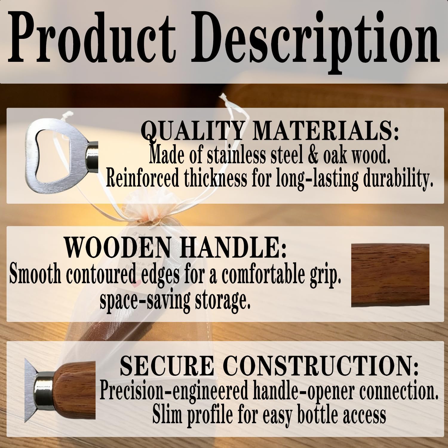 20-100 Pcs Bulk Custom Walnut Wooden Bottle Opener, Personalized Bulk Beer Wooden Bottle Opener with Patry/Birthday, Custom Wedding Favors, Gift for Beer Lover Wedding Guest Kitchens Bars Parties
