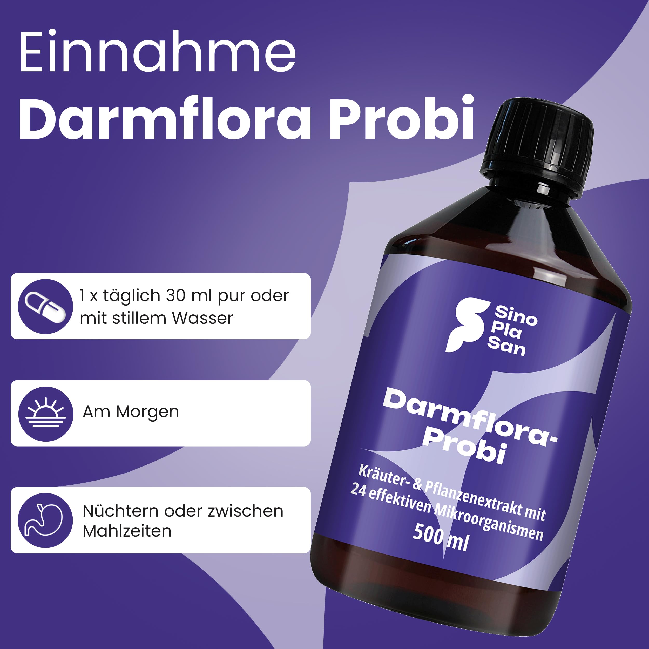 Darmflora-Probi forte EM24 | 24 lebende Bakterienstämme | 30 Mrd. KBE | sofort koloniebildend | 500 ml | natürlicher Herstellungsprozess