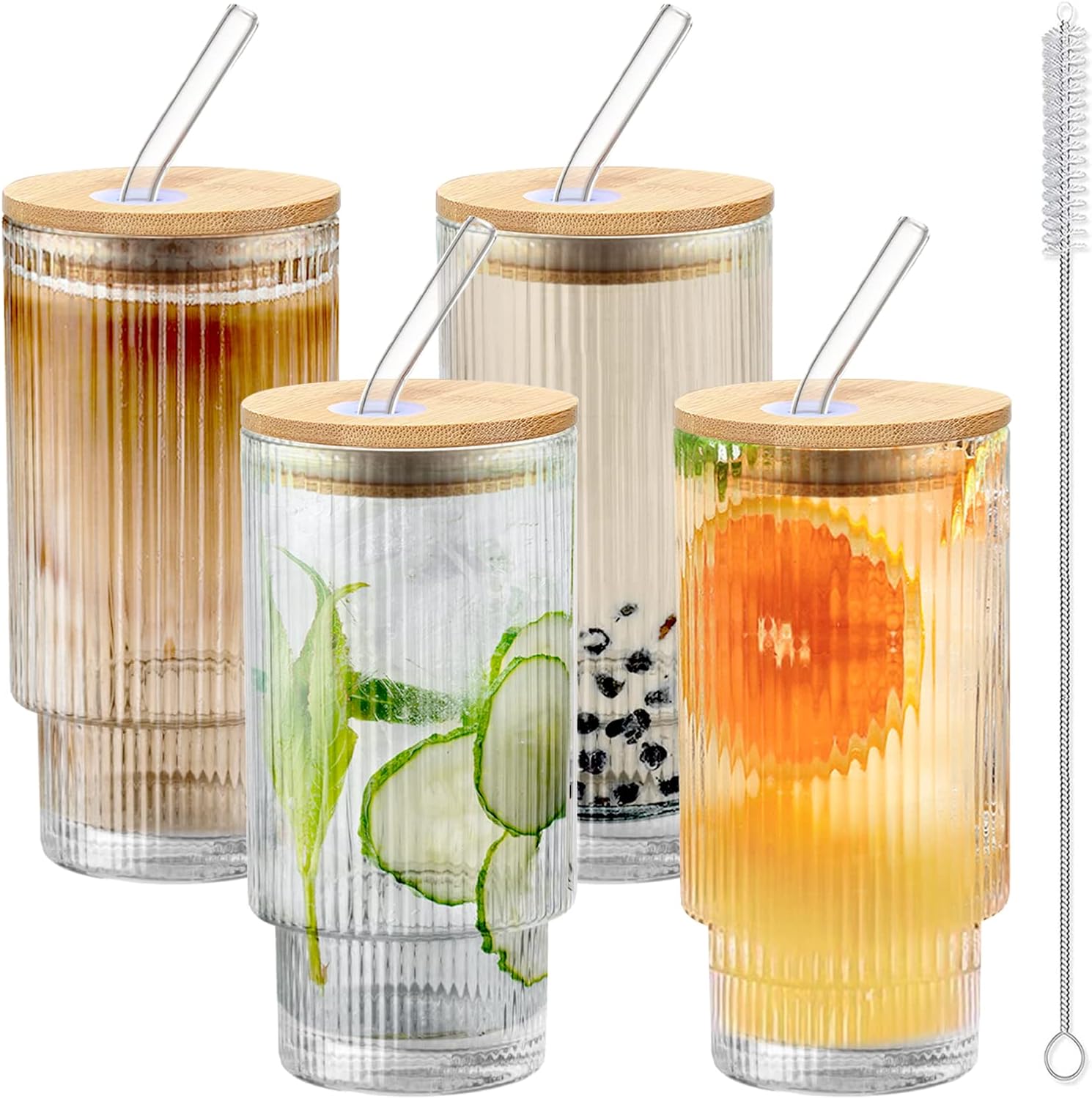 Heldere Glazen Beker Met Deksel En Stro In De Buurt, Verticaal Ontwerp Kouddrankje Beker Voor Huis, Restaurantgebruik Melkthee, Smoothie Ijs Van 2,26 € | DHgate