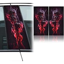 XhuangTech 1 Pair Car Centre Pillar Smoke Sticker, Anti-Scratch Window Pillar Cover Exterior Vinyl Accessories, Waterproof B-Pillar Decal Self-Adhesive Stylish Decor for Car Side Door, Window B